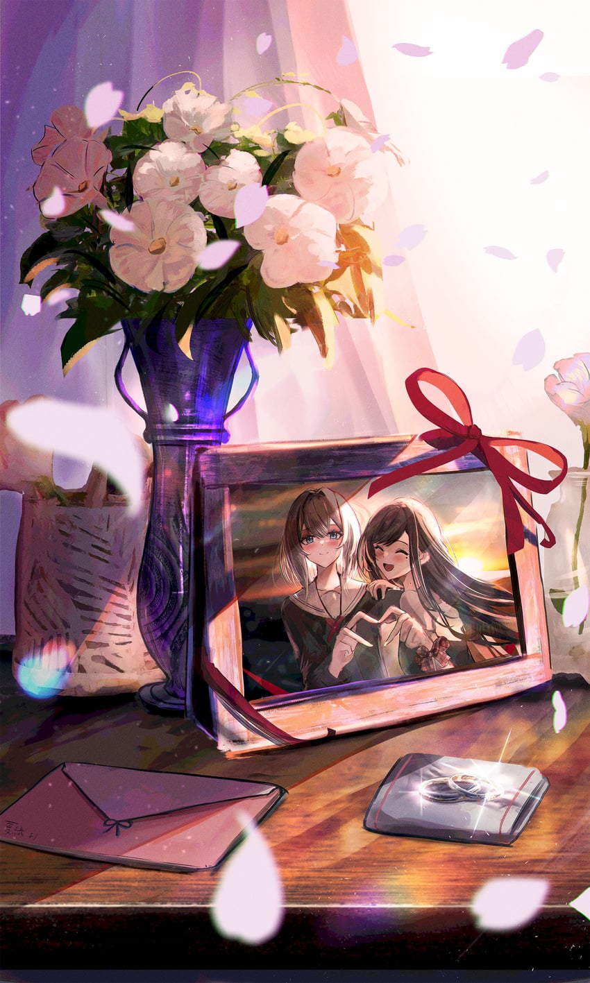 hoshikawa shizuku and asaka kaori (kimi to tsuzuru utakata) drawn by sore_watasino