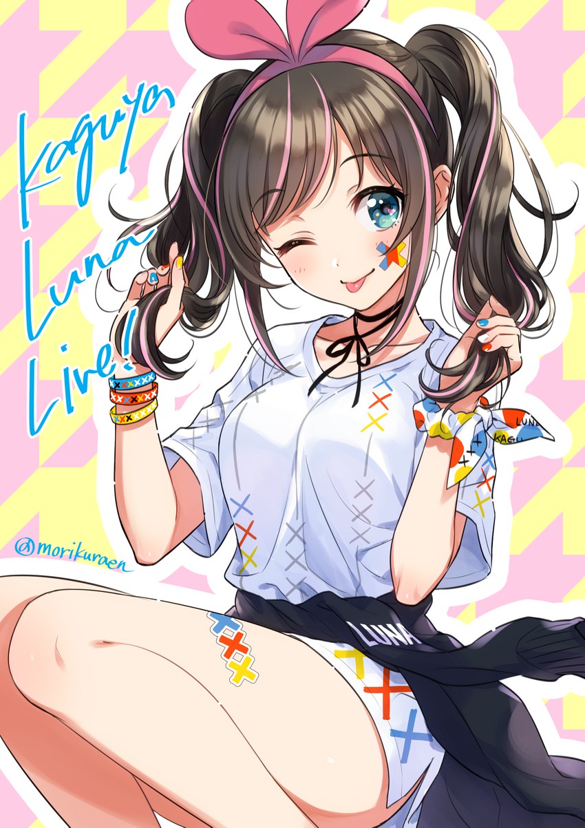 kizuna ai and kaguya luna (kizuna ai inc. and 1 more) drawn by morikura_en