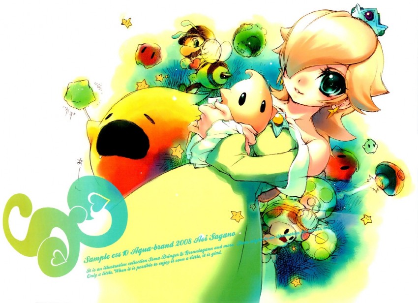 mario, rosalina, luma, toad, yellow toad, and 4 more (mario and 1 more) drawn by sagano_aoi