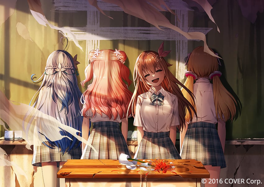 yukihana lamy, momosuzu nene, tokino sora, and aki rosenthal (hololive and 1 more) drawn by kiba_tori