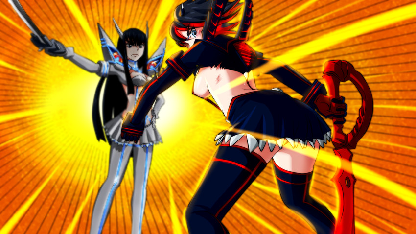 matoi ryuuko, senketsu, kiryuuin satsuki, and junketsu (kill la kill) drawn by genya_(genya67)