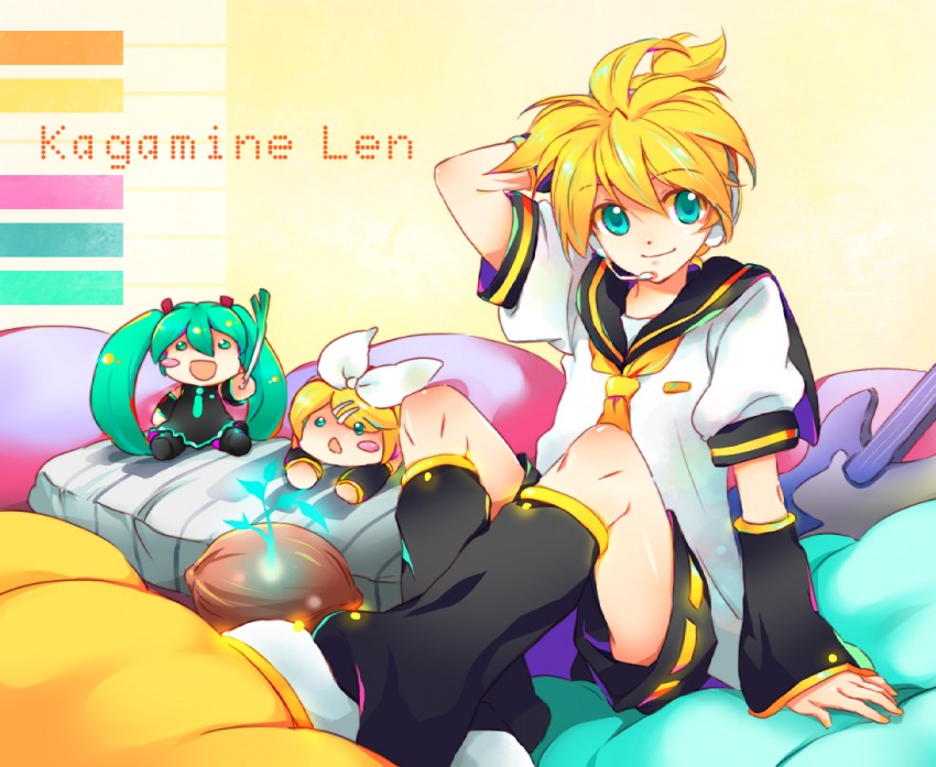 hatsune miku, kagamine rin, and kagamine len (vocaloid) drawn by awa_(awaawa)