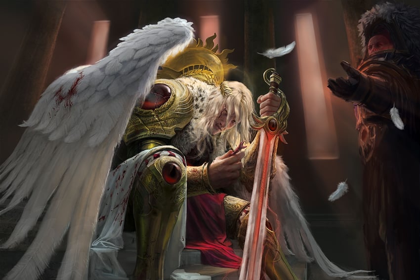 sanguinius and horus lupercal (warhammer 40k) drawn by alex_cristi