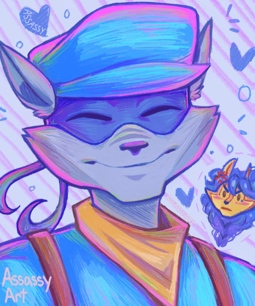 sly cooper and carmelita fox (sly cooper) drawn by assassyart