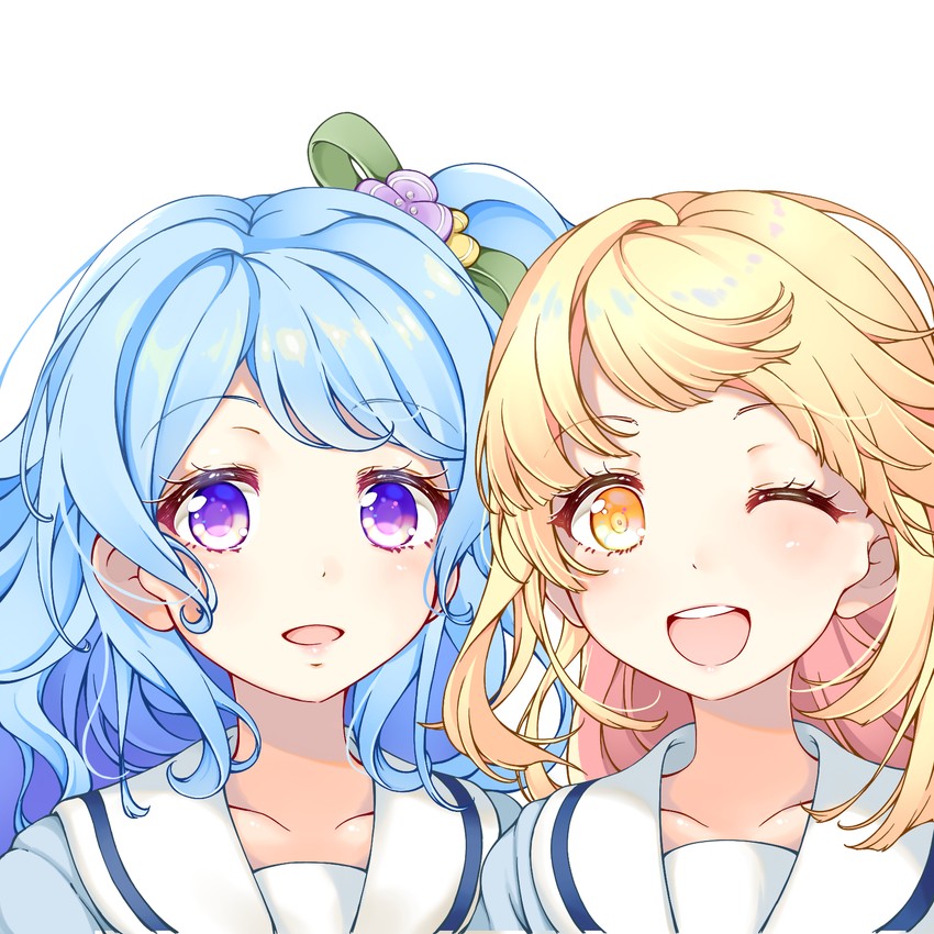 tsurumaki kokoro and matsubara kanon (bang dream!) drawn by tsugaru_(enoken)