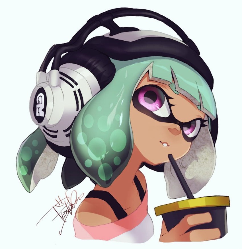 inkling player character and inkling girl (splatoon and 1 more) drawn by isamu-ki_(yuuki)