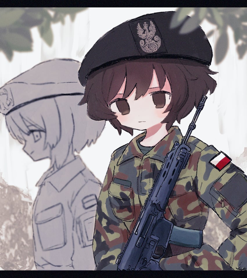 nishizumi miho and akiyama yukari (girls und panzer) drawn by ri_(qrcode)
