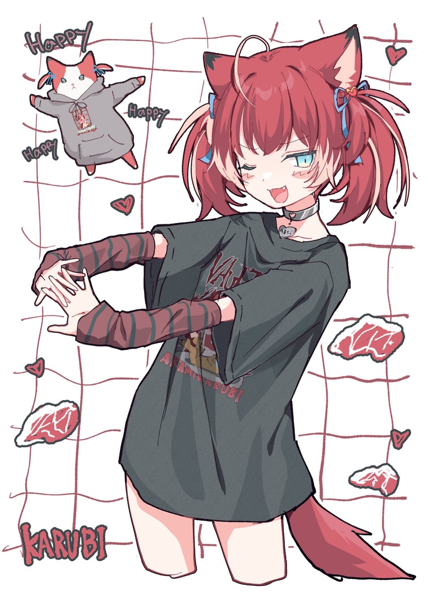 akami karubi and key dog (indie virtual youtuber and 1 more) drawn by sentouryoku_5