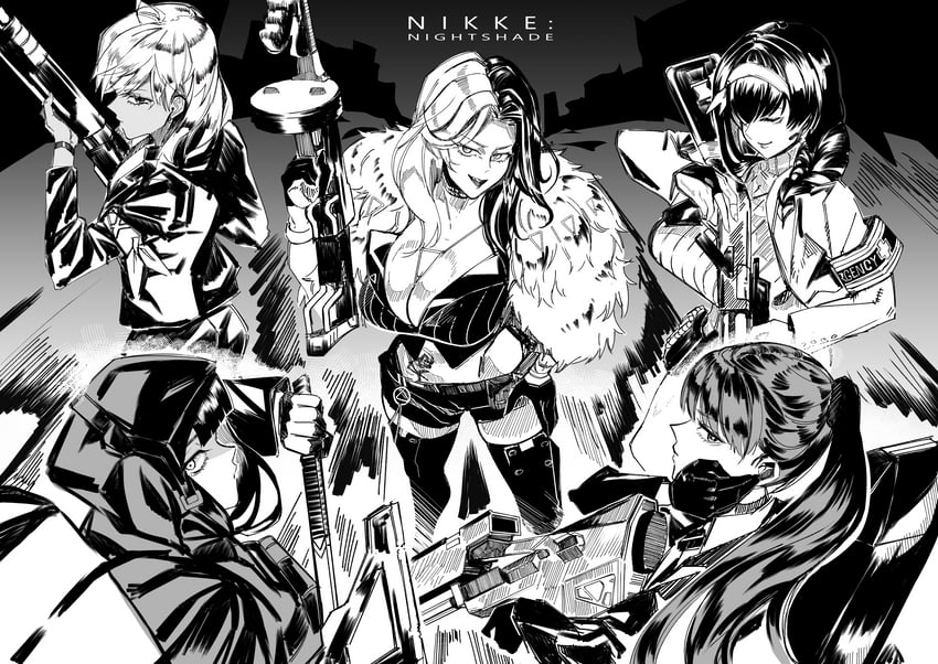 mary, rosanna, d, dolla, and sugar (goddess of victory: nikke) drawn by nagasaki_ken_(stellar_wind)