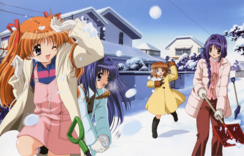 tsukimiya ayu, minase nayuki, minase akiko, and sawatari makoto (kanon and 1 more) drawn by ikeda_kazumi