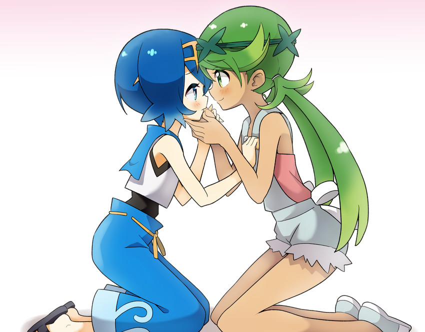 lana and mallow (pokemon and 1 more) drawn by nanakusa_amane