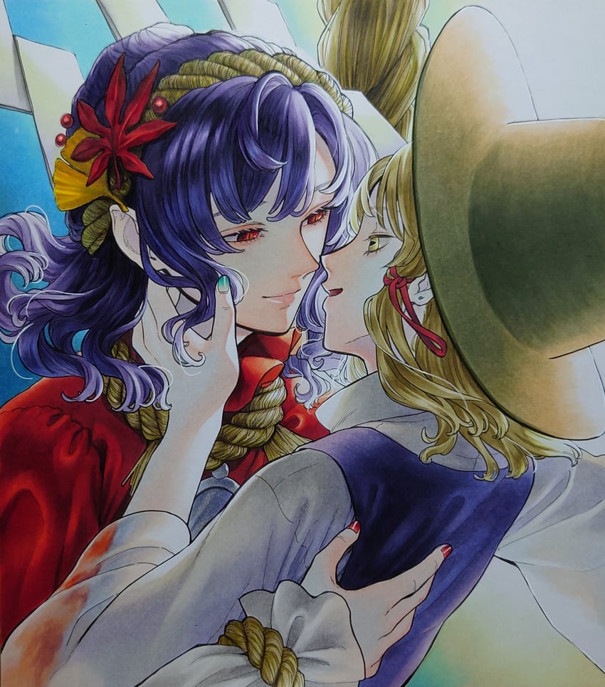 moriya suwako and yasaka kanako (touhou) drawn by whoru