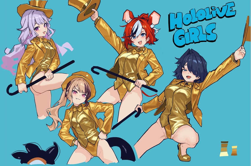 ouro kronii, hakos baelz, koseki bijou, and gigi murin (hololive and 2 more) drawn by old_metal_666