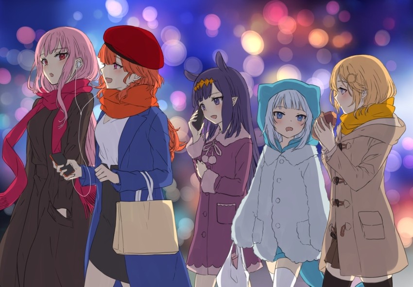 gawr gura, mori calliope, ninomae ina'nis, takanashi kiara, and watson amelia (hololive and 1 more) drawn by ten-chan_(eternal_s)
