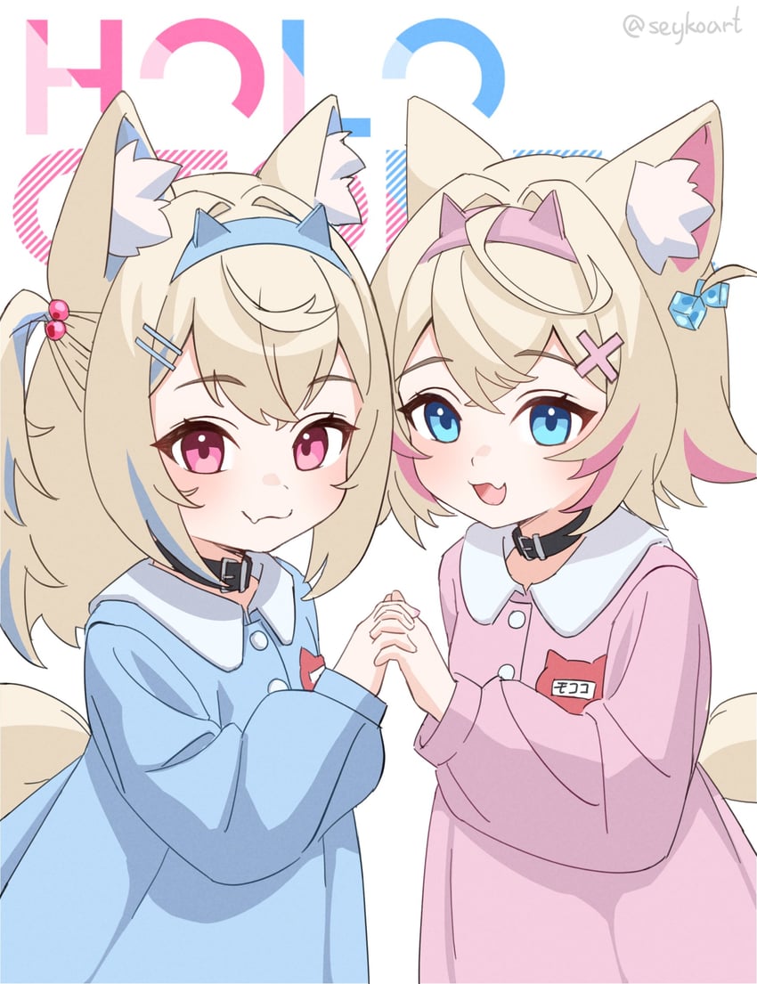 fuwawa abyssgard and mococo abyssgard (hololive and 1 more) drawn by seykoart