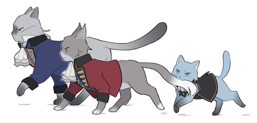 miles edgeworth, franziska von karma, and manfred von karma (ace attorney and 2 more) drawn by baked_frost