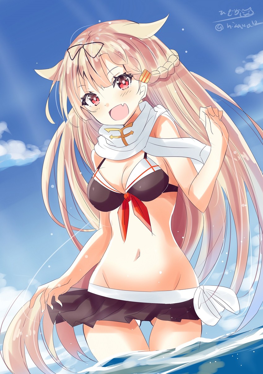 yuudachi and yuudachi kai ni (kantai collection) drawn by hizaka