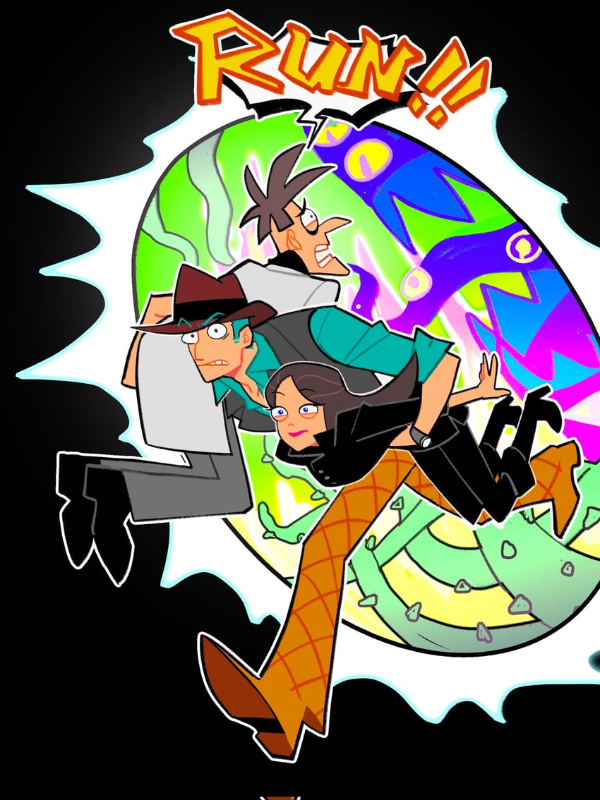 perry the platypus, vanessa doofenshmirtz, and heinz doofenshmirtz (phineas and ferb) drawn by chi_zhenjiao