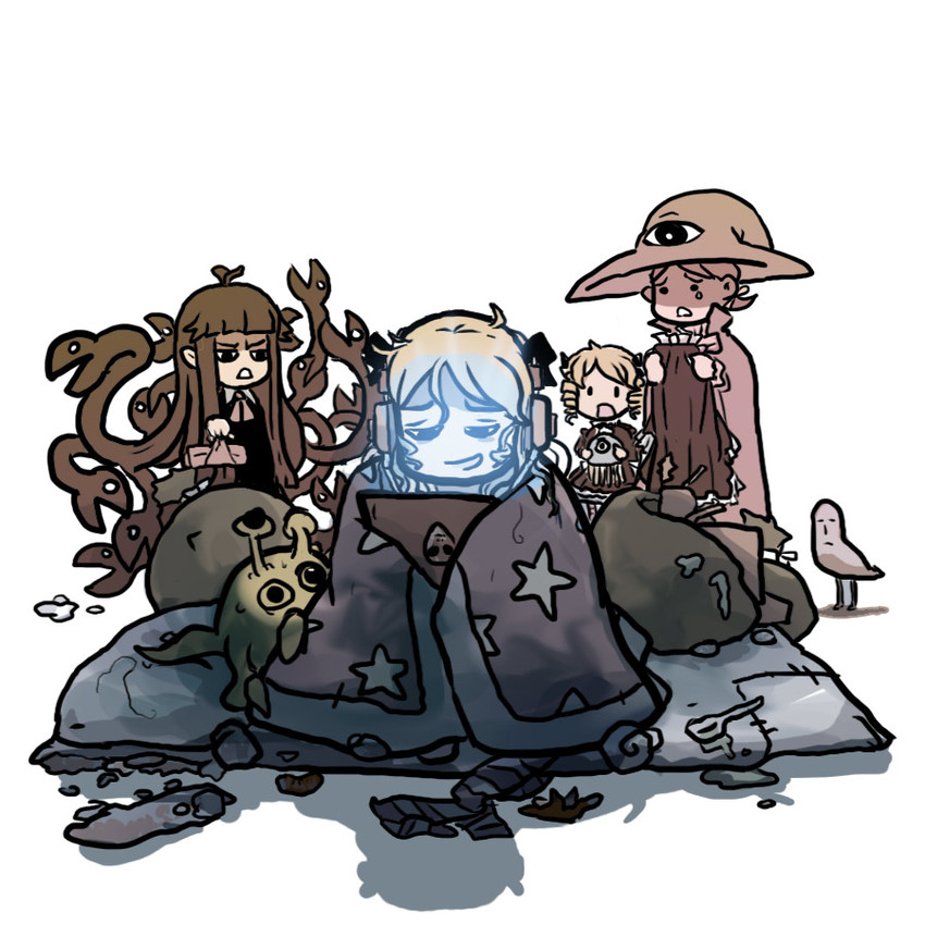 snax, mopple, mr. mopps, and calistor (momoka corner) drawn by dan_kim