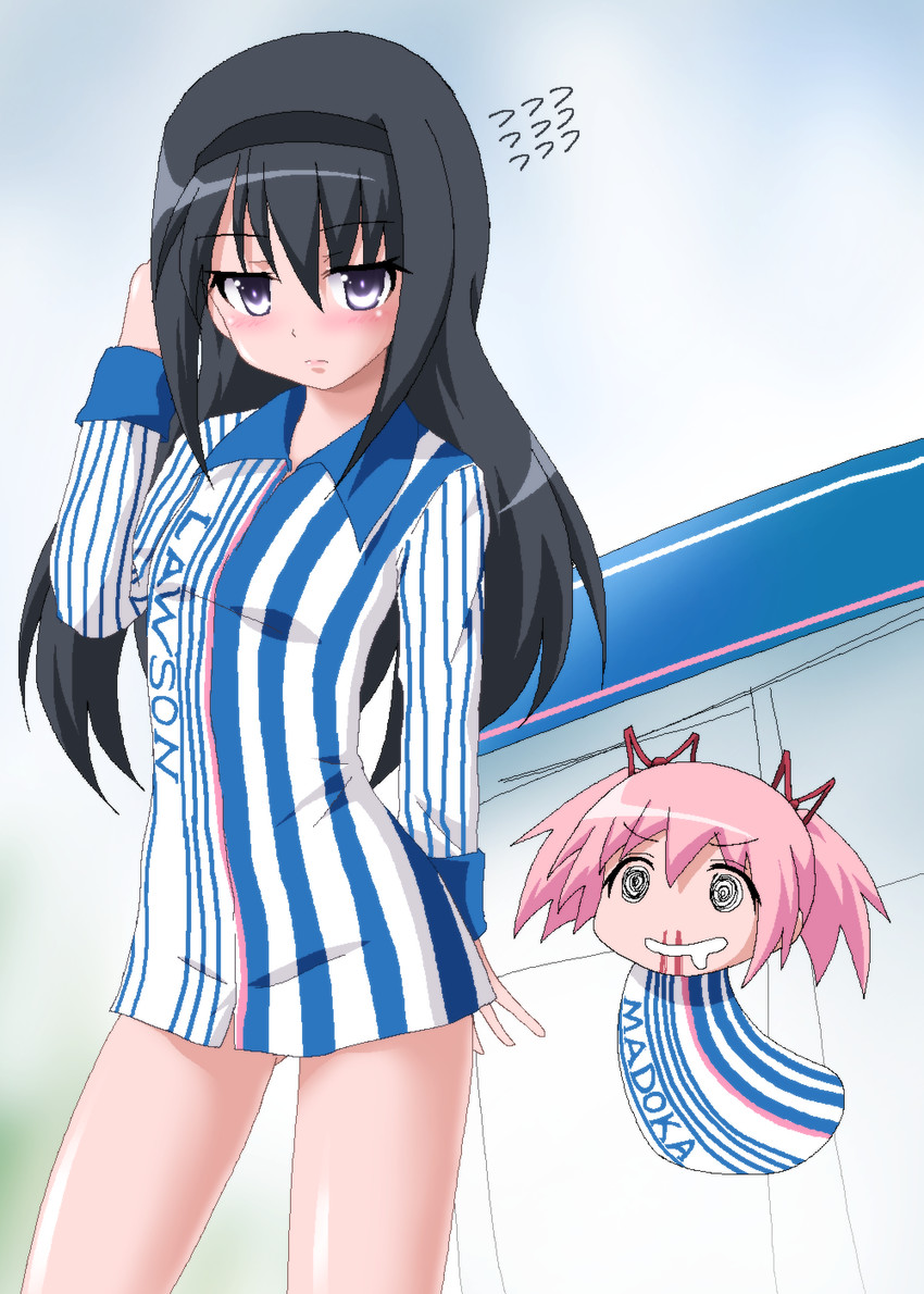 akemi homura and kaname madoka (mahou shoujo madoka magica and 1 more) drawn by hayashiya_zankurou