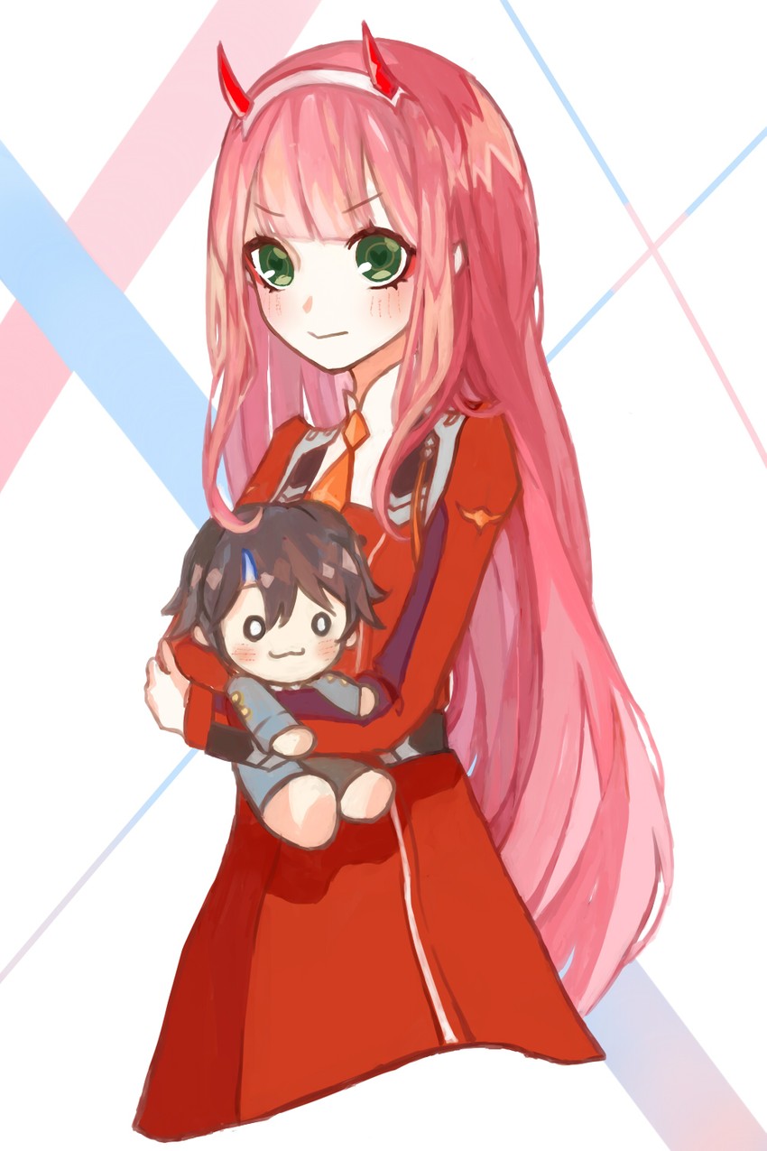 zero two and hiro (darling in the franxx) drawn by zhelizhizi