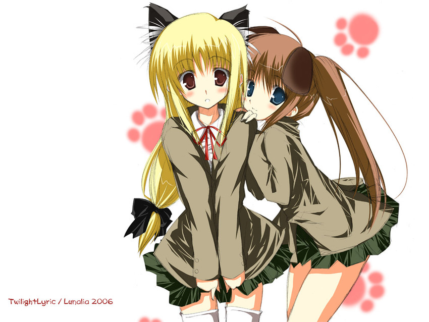 fate testarossa and takamachi nanoha (lyrical nanoha and 2 more) drawn by luna_lia