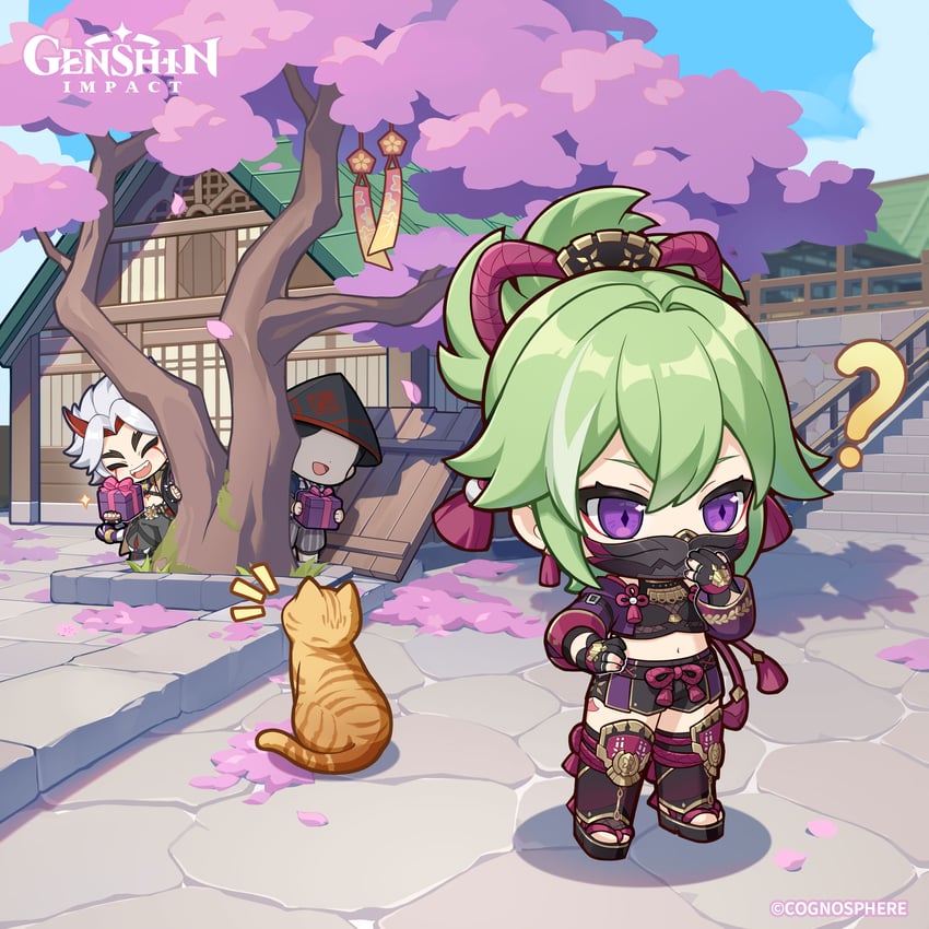 kuki shinobu, arataki itto, and mamoru (genshin impact)
