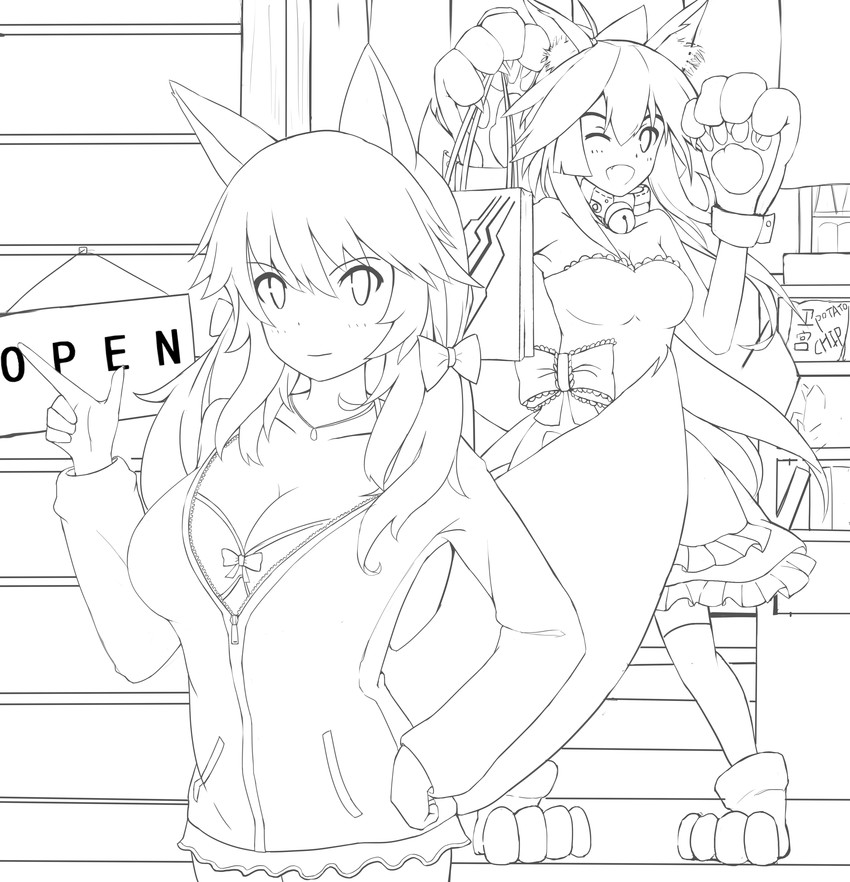 tamamo, tamamo no mae, and tamamo cat (fate and 2 more) drawn by 5-shiki