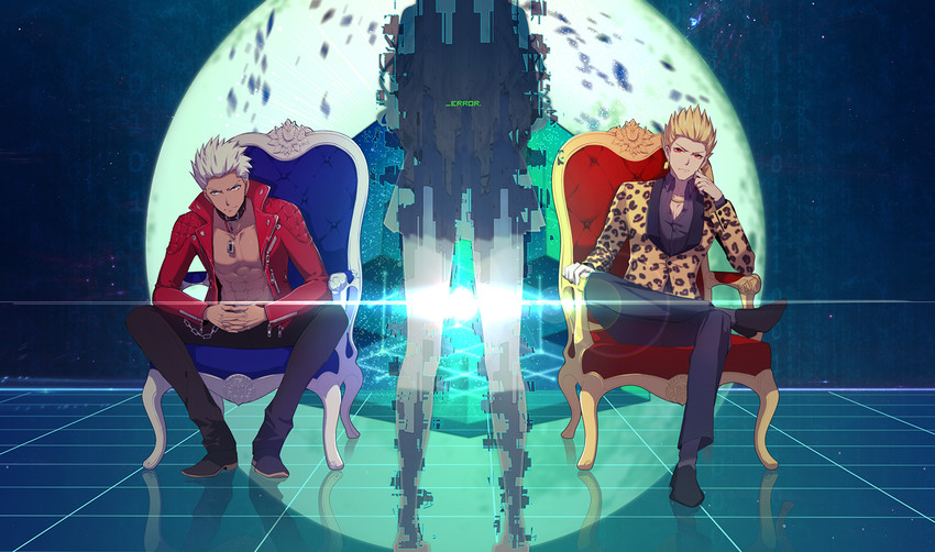gilgamesh, kishinami hakuno, and archer (fate and 3 more) drawn by liusang