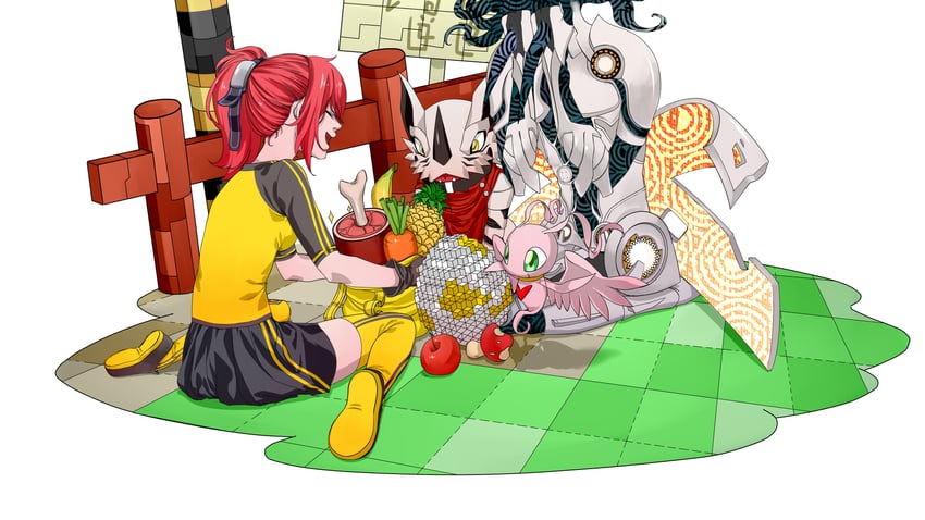 aiba ami, eater, hackmon, sanada arata, marinangemon, and 1 more (digimon and 1 more) drawn by neo_gra1x6