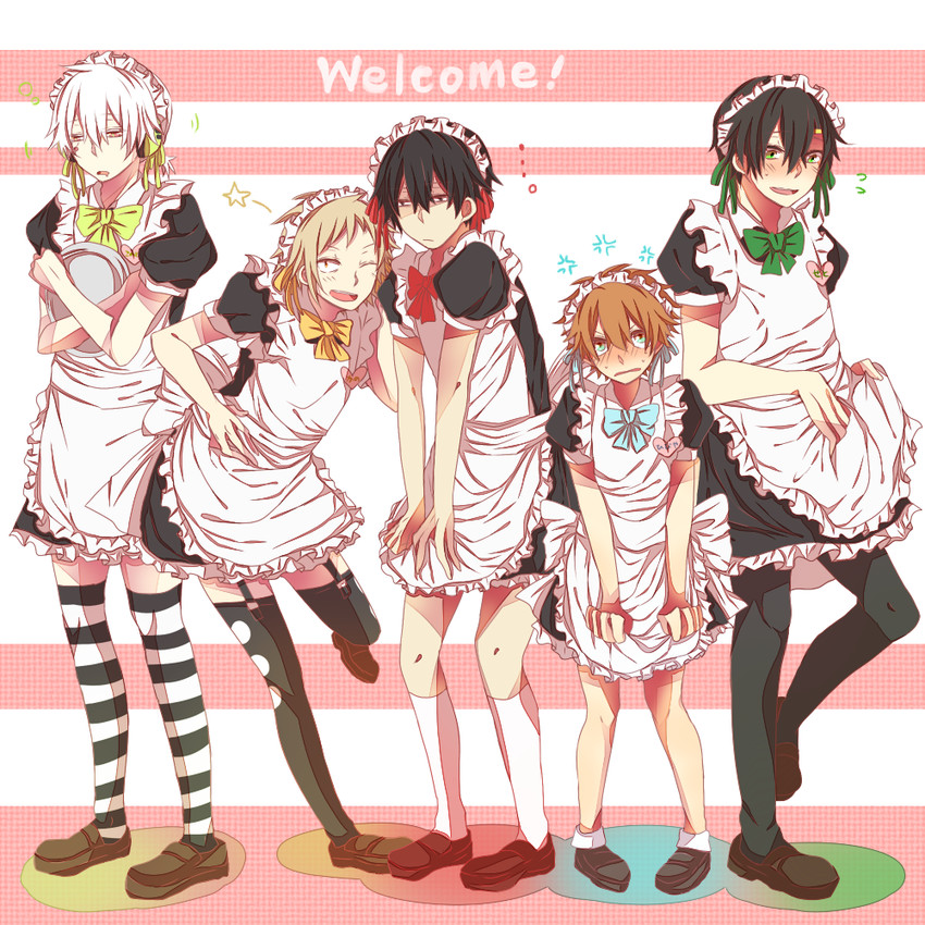 kisaragi shintarou, kano shuuya, seto kousuke, konoha, and amamiya hibiya (kagerou project) drawn by negi_(ngng_9)