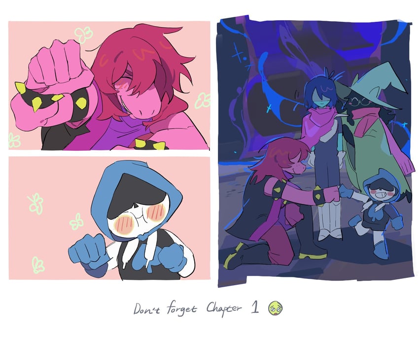 kris, ralsei, susie, and lancer (deltarune) drawn by yaksa_del