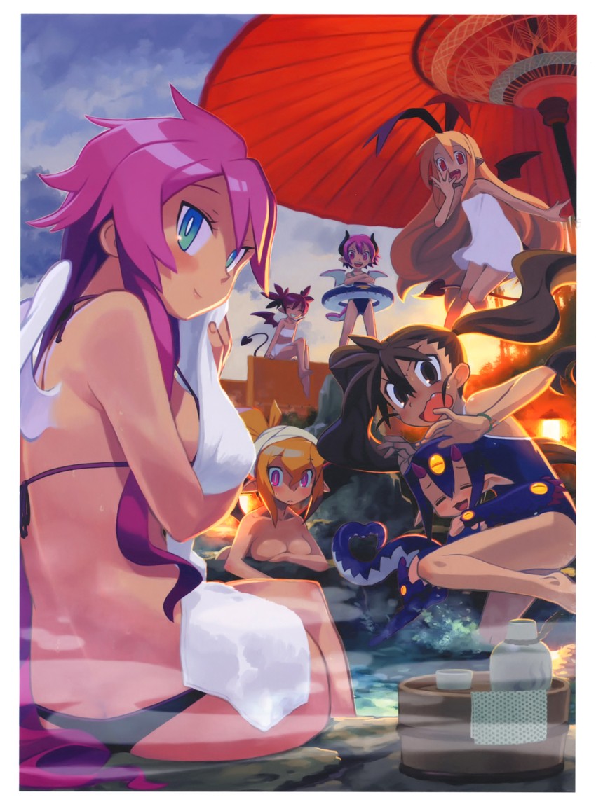 etna, flonne, rozalin, raspberyl, kazamatsuri fuuka, and 2 more (disgaea and 4 more) drawn by ishikawa_hideki