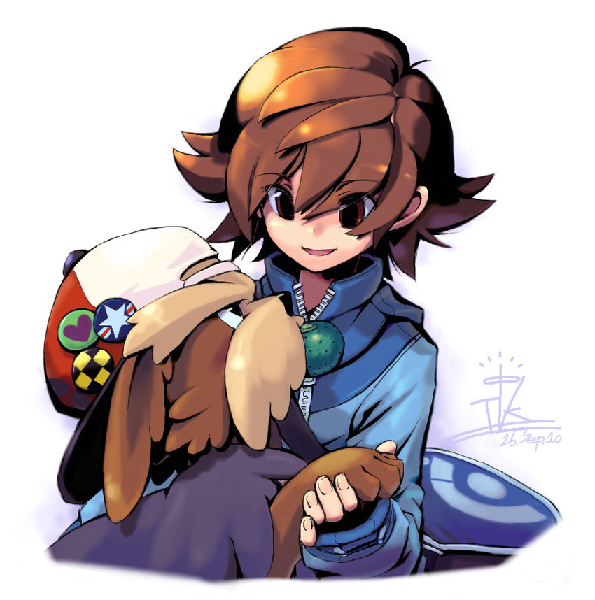 hilbert and herdier (pokemon and 1 more) drawn by saitou_teikoku