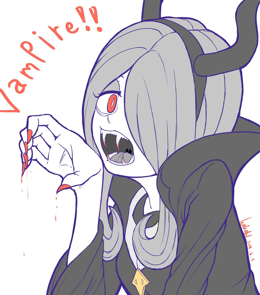 sucy manbavaran and maleficent (little witch academia and 1 more) drawn by ice_keki