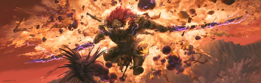 starscourge radahn, leonard, and astel naturalborn of the void (elden ring) drawn by stanton_feng