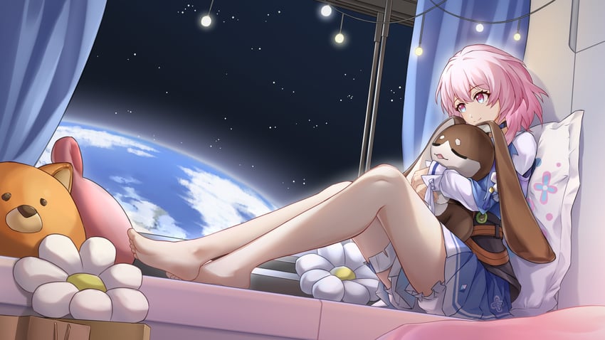 march 7th and pom-pom (honkai and 1 more) drawn by uwa!!