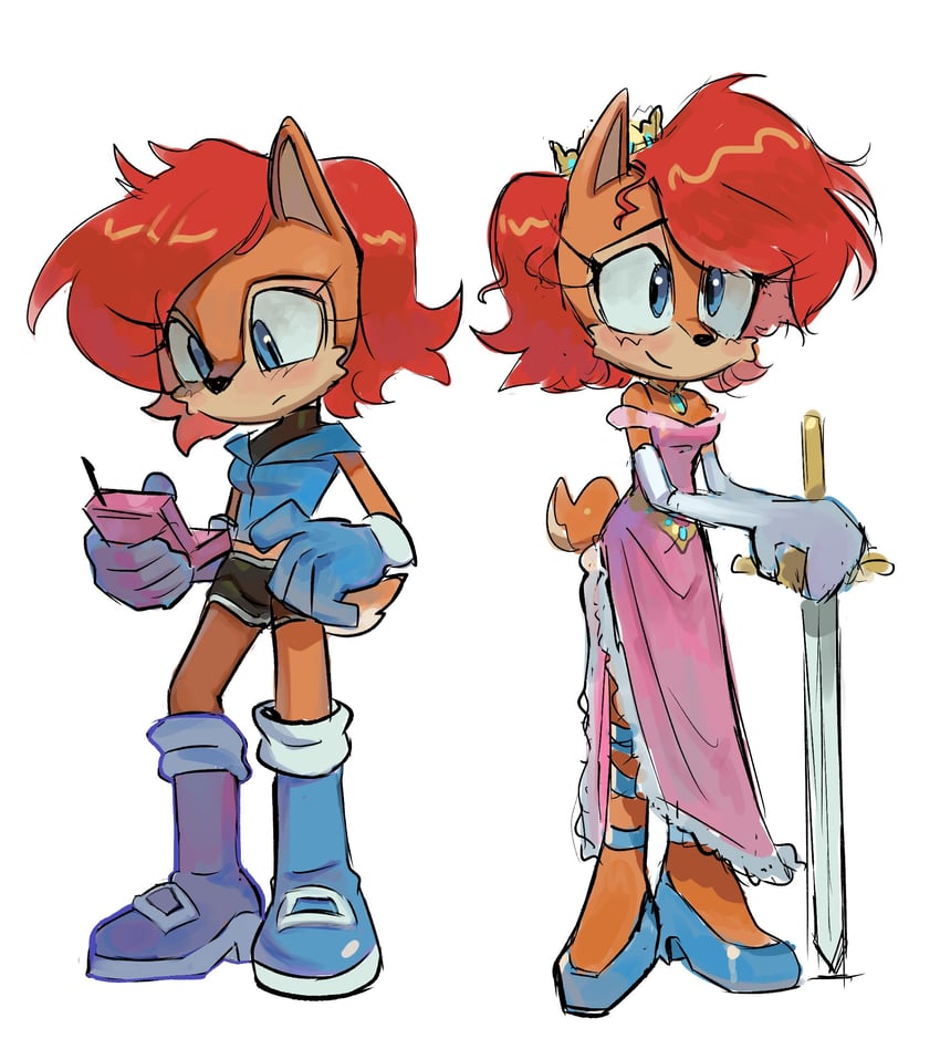sally acorn and nicole (sonic and 1 more) drawn by plilithspin