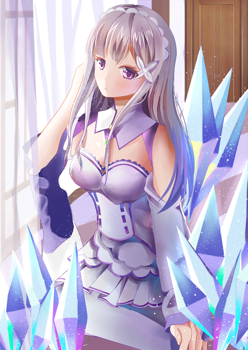 emilia (re:zero kara hajimeru isekai seikatsu) drawn by yinranluo