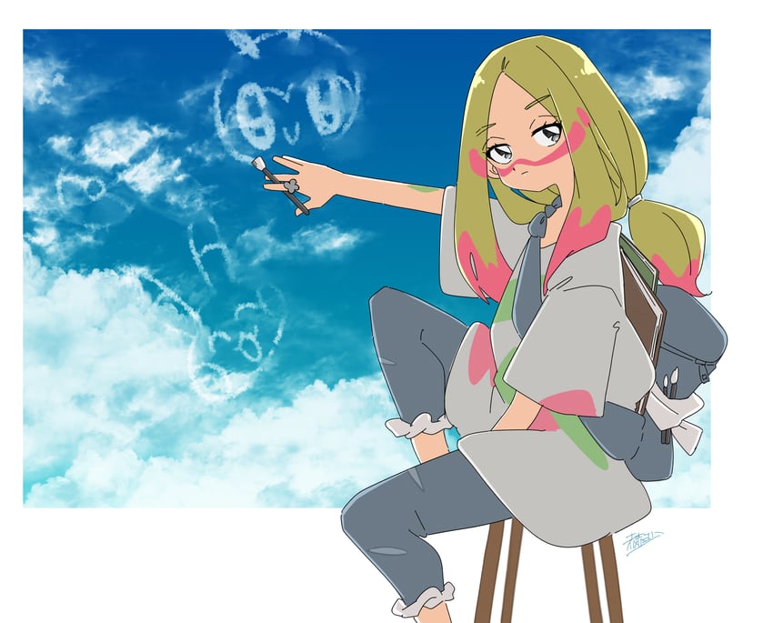 pikachu, ribombee, and mina (pokemon and 1 more) drawn by agatha_(keina)