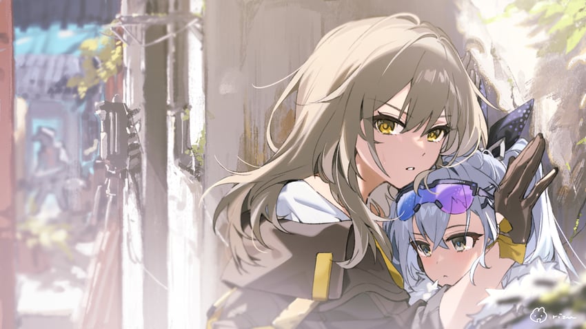 trailblazer, stelle, and silver wolf (honkai and 1 more) drawn by rizu033