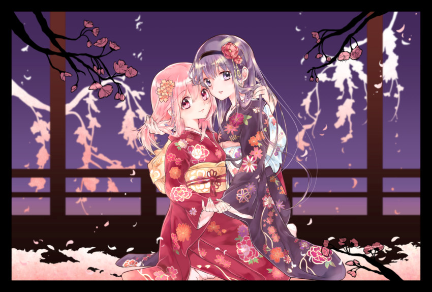 akemi homura and kaname madoka (mahou shoujo madoka magica) drawn by shakemi_sara