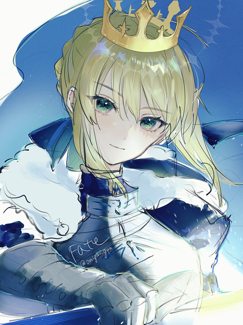 artoria pendragon and saber (fate and 1 more) drawn by nigiri