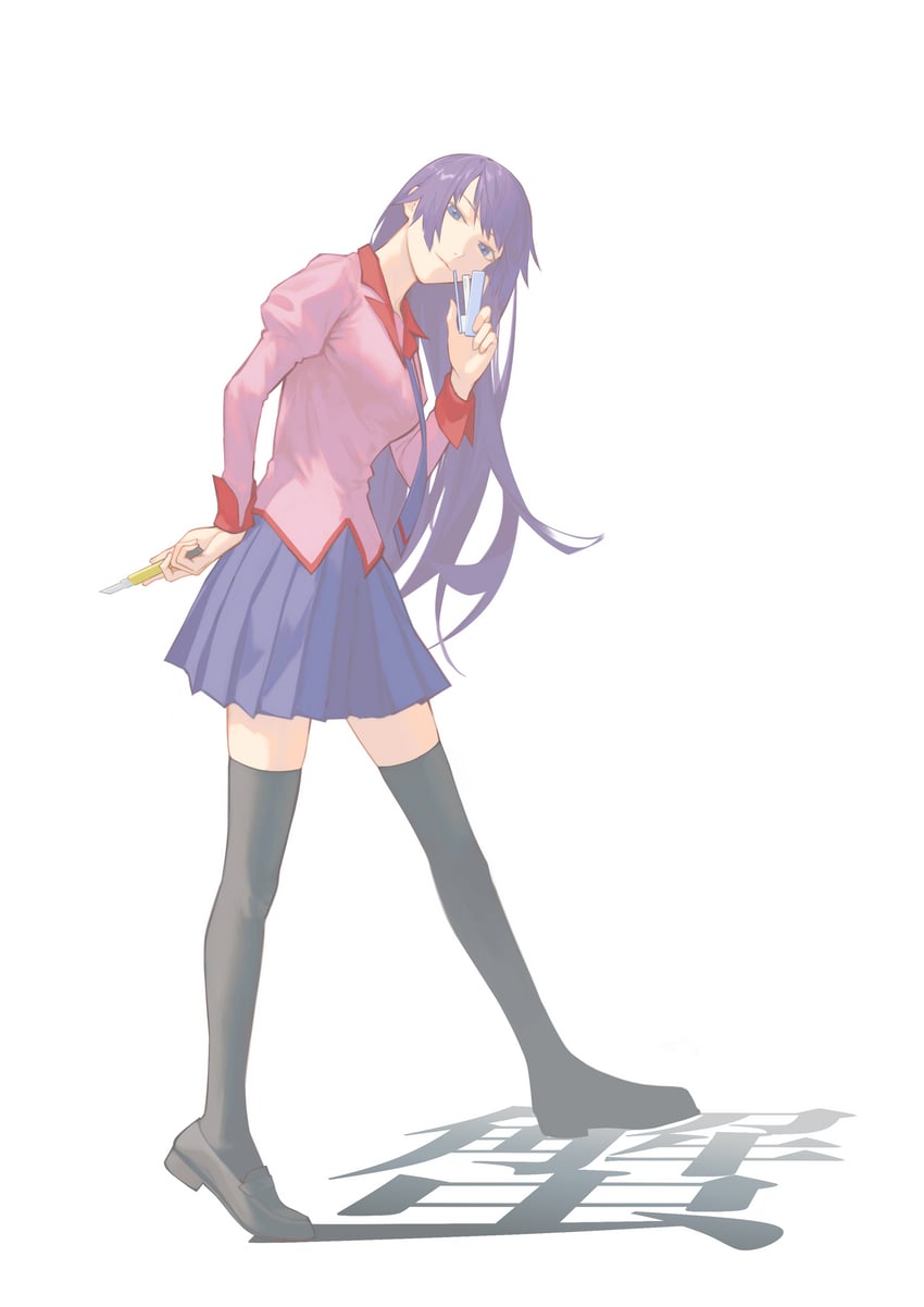 senjougahara hitagi (monogatari and 1 more) drawn by keisanmisu