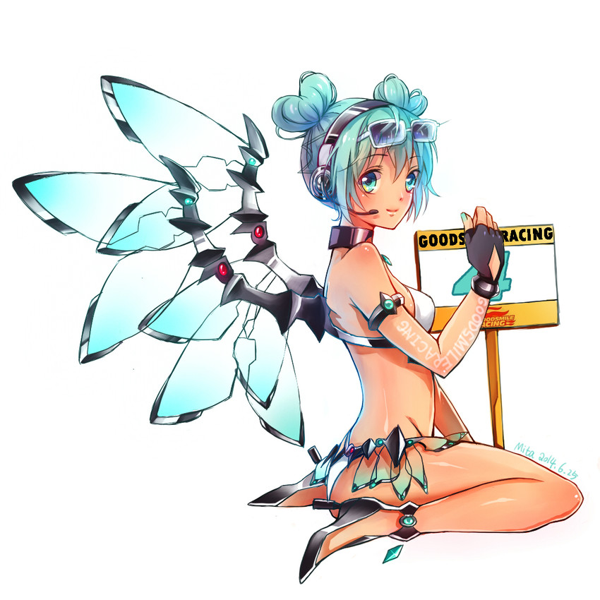 hatsune miku and racing miku (vocaloid and 2 more) drawn by xiningjiang
