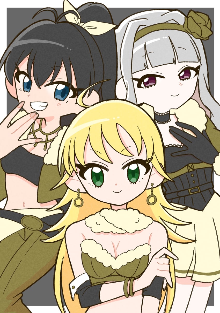 hoshii miki, shijou takane, and ganaha hibiki (idolmaster and 1 more) drawn by zako_inu