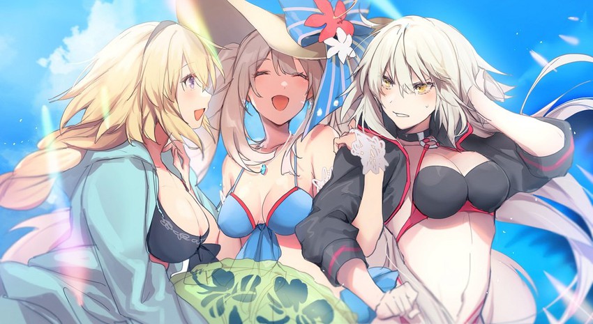 jeanne d'arc alter, jeanne d'arc, and marie antoinette (fate and 1 more) drawn by no-kan