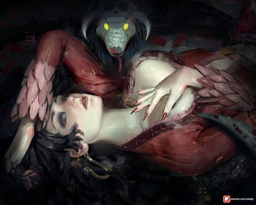 boa hancock and salome (one piece) drawn by sebijy
