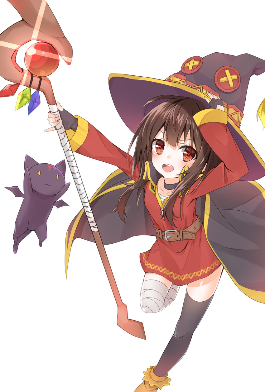 megumin and chomusuke (kono subarashii sekai ni shukufuku wo!) drawn by hashiko_nowoto