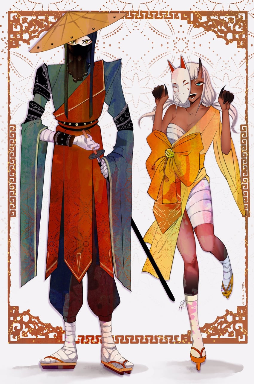 yonaga angie and shinguji korekiyo (danganronpa and 1 more) drawn by aianotyan